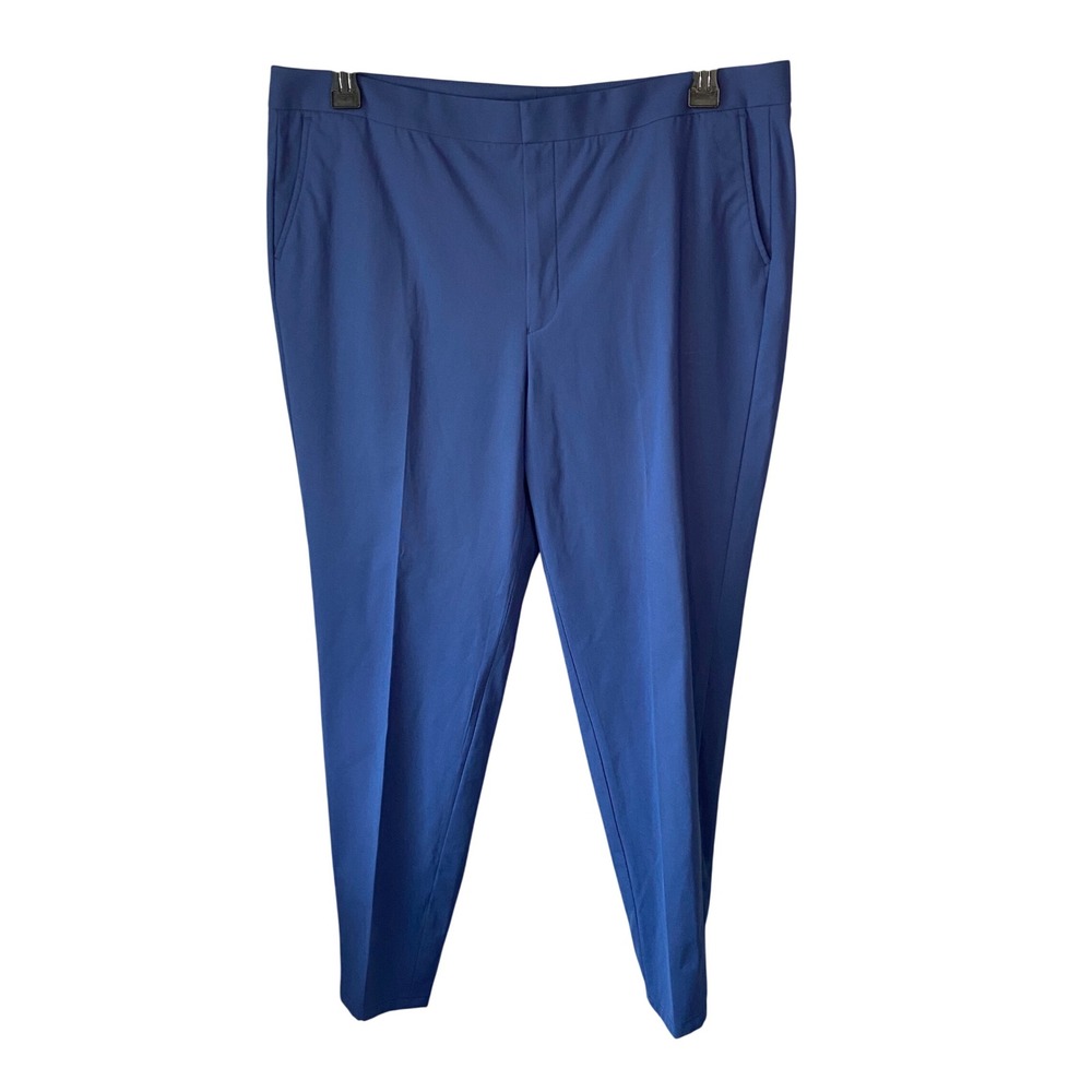 Sene Men Blue Technical Stretch Performance Dress Pants Tapered Trouser 38x27
